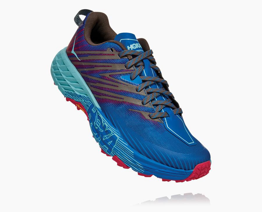 Hoka One One Speedgoat 4 - Women Trail Shoes - Blue,Australia GMY-194853